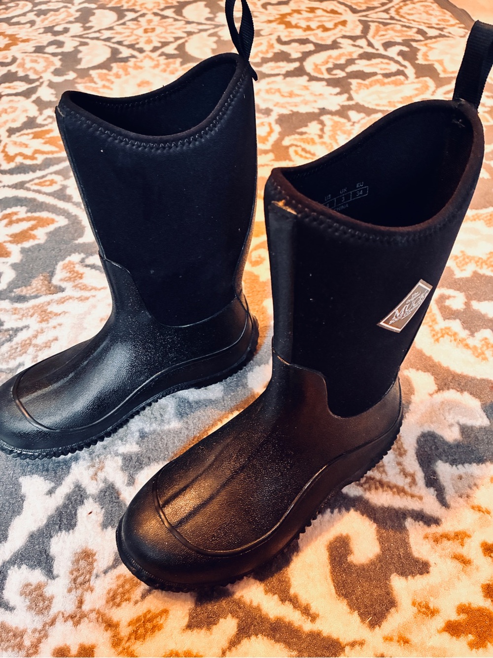 Black Kids Waterproof Pull-On Rain Boots by Cabela's